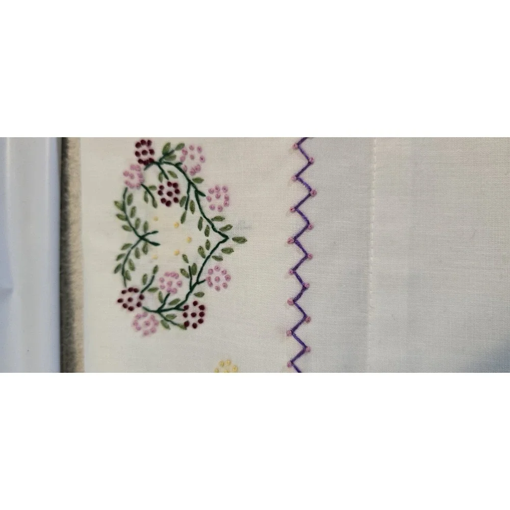 PAIR OF VINTAGE LADY‎ PEPPERELL EMBROIDERED, CROSS STITCH STANDARD PILLOWCASES